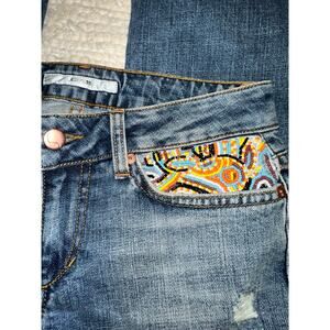 Y2K JOE'S JEANS WITH BEADED POCKET 28